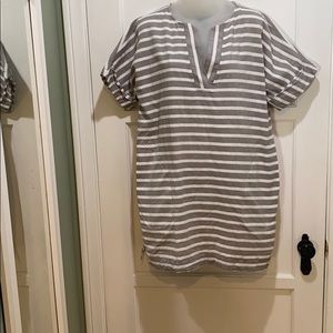 Anthony Thomas Melilla Gray Striped Dress medium